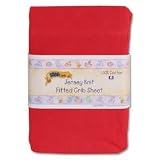 Kids Line Jersey Knit Fitted Crib Sheet - Red