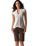 DKNY Jeans Split-Neck Pintuck-Yoke Top & Tab-Front Long Shorts
