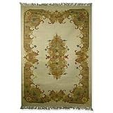 Wool and cotton rug, 'Wildflowers' (4.5x6.5)