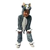 Deguisement Peluche Chat Gris Taille 128 Cm