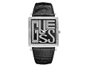 Guess Ladies Watch With Enamel Black Dial And Black Croco Strap