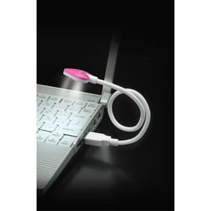USB接続 LEDライト ハート形 パソコン用ライト グリーンハウス GH-LED3HTP（トパーズピンク）