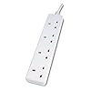 Masterplug Indoor Power BFG1-MS 4-Gang 13 amp Socket with 1 m Extension Lead (White)