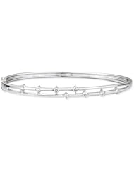 0.37 Cts Diamond Bangle in 18K White Gold