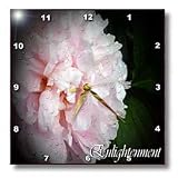 Enlightenment Peony flower with writing - 10x10 Wall Clock