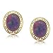 Oval Opal Greek Key Stud Earrings Crafted in Solid 14K Gold - Brand New