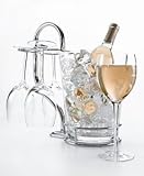 CRYSTAL CHAMPAGNE SET - CHAMPAGNE BUCKET WITH 4 GLASSES ON STAND - champagne