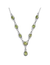 16" Necklace with Faceted Peridot Drops