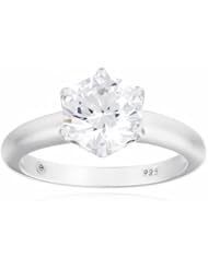 Sterling Silver Swarovski Zirconia 2cttw Round Solitaire Engagement Ring