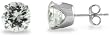 14KT White Gold 3.0 CTW Round CZ Four-Prong Earrings