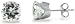 14KT White Gold 3.0 CTW Round CZ Four-Prong Earrings