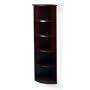 Mayline Corsica Series 1/4 Round Bookcase, 5 Shelves, 19 W by 19 D by 68 H, Mahogany