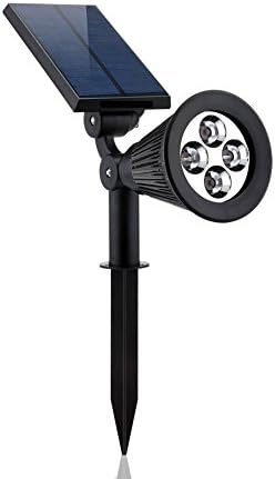 HOMEAN Solar Lights,2-in-1 Waterproof 4 LED Solar Spotlight Adjustable Wall Light Landscape Light Security Lighting Dark Sensing Auto On/Off for Patio Deck Yard Garden Driveway Pool Area