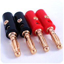 20 BANANA PLUGS GOLD PLATED (10 x Red & 10 x Black) 10 PAIRS