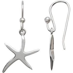 Genuine IceCarats Designer Jewelry Gift Sterling Silver Starfish Earrings. Pair Starfish Earrings In Sterling Silver