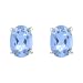 Sterling Silver Genuine Blue Topaz 6x8mm Oval Stud Earring