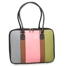 Pink 18" computer Canvas Stripe Bag