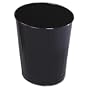 Small Round Wastebasket, 26 Quart, Fire-Safe Steel, 13-1/2" Diameter, Black URIWB26BK