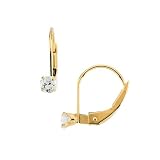 14K Yellow Gold 3 MM Cubic Zirconia Children's Earrings