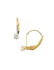 14K Yellow Gold 3 MM Cubic Zirconia Childrens Earrings