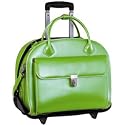 McKlein Glen Ellyn Leather Detachable-Wheeled Ladies Case, Orange