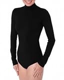 Women's Turtleneck Long Sleeve Leotard - TB123 (BLK - SA)