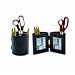 deflect-o Pencil Cup with Photo Frames, Black, 3.5 x 3 x 4 Inches (35004)
