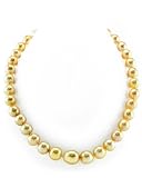 10-13mm Oval-Shaped Golden South Sea Pearl Necklace