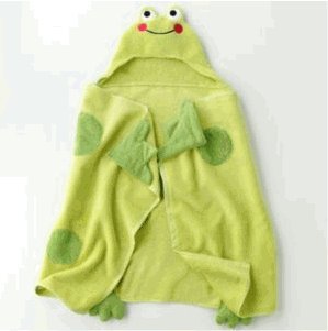 Hooded Baby/Toddler Bath Towel & Mitten-Frog