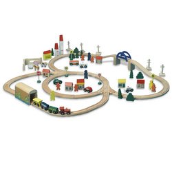 Yukon Express 100-Piece Wooden Train Set
