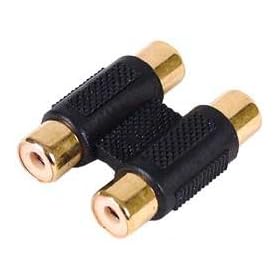 Euronetwork RCA phono twin coupler, 2xF to 2xF, Gold