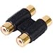 Euronetwork RCA phono twin coupler, 2xF to 2xF, Gold