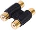 Euronetwork Rca Phono Twin Coupler, 2xf To 2xf, Gold