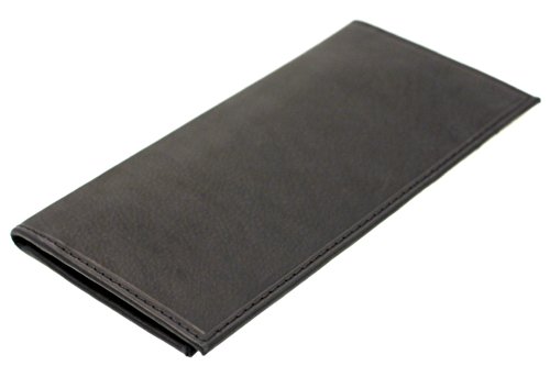 Paul & Taylor Black Leather Checkbook Cover Bifold Wallet