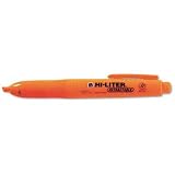 Retractable Pen Style Highlighter, Chisel Tip, Orange Ink, 12/pack