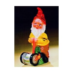 Zwerg mit Rasenmäher, 48cm groß