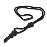 Executive Braided ID Badge Lanyard with Swivel Hook, Breakaway Clasp, Black AVT75480