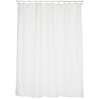 Carnation Home Fashions Fabric Extra Long Shower Curtain Liner, Ivory