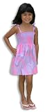 Little Lei Drawstring Spaghetti Strap Hawaiian Aloha Smocked Sun Dress - Small and Young Girl Size