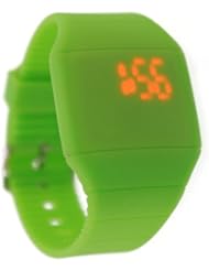 Magic Hidden Touch Screen Red LED Digital Watch Men Women Sport Cuff Wrist Watch Green