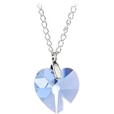 Austrian Crystal Heart March Birthstone Necklace