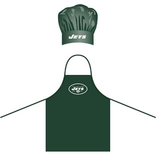New York Jets Nfl Barbeque Apron And Chefs Hat