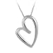 Sterling Silver Tarnish-Free Medium Asymmetrical Heart Slide Pendant with Rolo Chain, 18