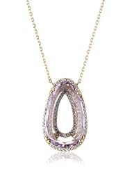 Suzanne Kalan "Vitrine" Pear Rose de France and Diamond Necklace