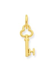 14k Yellow Gold H Key Charm Pendant. Metal Wt- 0.36g