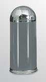 Designer Line European 15 gallon Steel/Chrome Round Top Anthracite with Chrome Waste Receptacle R1536-20APL