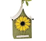 Sunflower Bird House Birdhouse Wooden and Tin