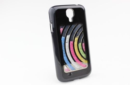 Loose Crystal Glitter Bead Case for Galaxy S4 Colorful Rainbow Design Black