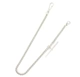 CHROME PLATED 9.25 INCH ALBERT POCKET WATCH CHAIN ALB007