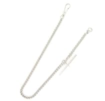CHROME PLATED 9.25 INCH ALBERT POCKET WATCH CHAIN ALB007